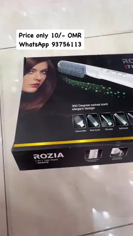 Here’s a catchy Instagram ad for your Rozia 7-in-1 Hair Styler: 💇‍♀️ Transform Your Hair Game with Rozia 7-in-1 Hair Styler! 💇‍♀️ Tired of boring hairstyles? Say hello to salon-quality looks at home! ✨ Features: ✅ 7 styling attachments for straightening, curling, waving, & more ✅ Easy to use & perfect for all hair types ✅ Sleek, compact design 💰 Price: Only 10 OMR 🚚 Free Delivery across Oman! 📲 Order Now via WhatsApp: +968-93756113 ✨ Limited stock available—grab yours today! 🎥 Image/Video Idea: 	•	Carousel: Show the product, each attachment in action, and before-and-after hairstyle transformations. 	•	Reels: A quick styling demo with text overlays showing
