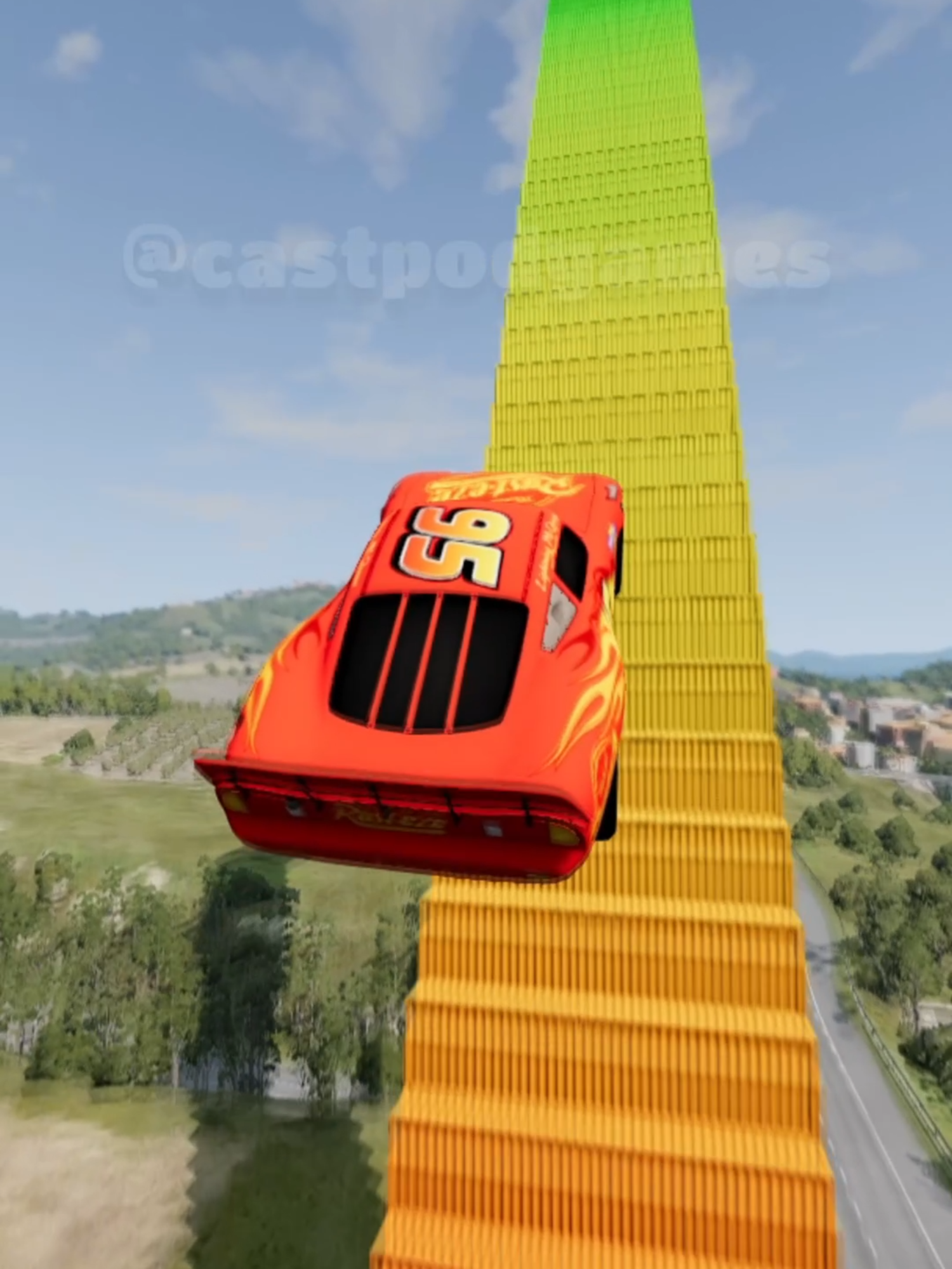 Qual carro da píxar chega ao topo? #beamngdrive #beamng #gaming #carros #pixar #mcqueen