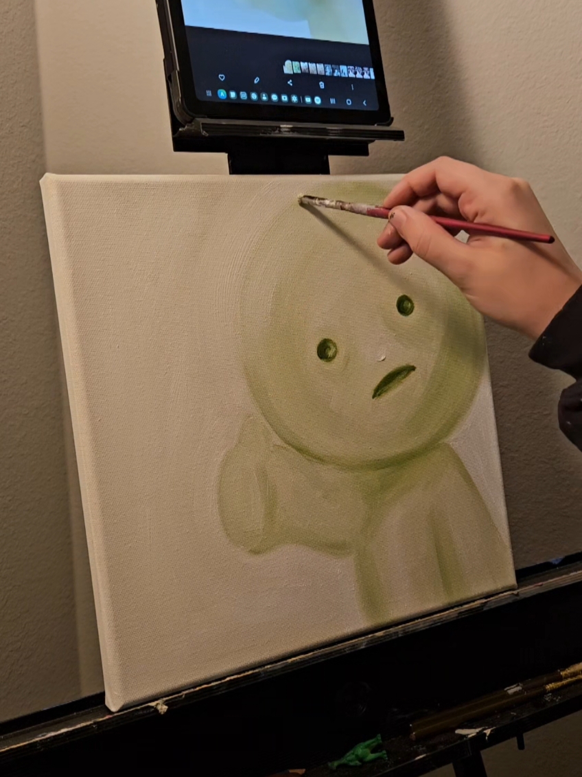 smiski says you got this😦👍@Smiski USA #timelapse #painting #art #fypシ #fyp #oilpainting #smiski #paint 