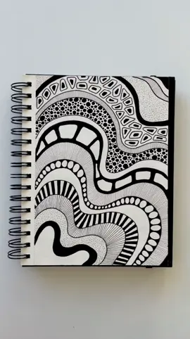 One of my go-to drawings! If I just want to relax while drawing, I often divide the page into sections and fill them up with abstract shapes, patterns and doodles. Try it yourself and let the creativity flow✍🏼 #fyp #relaxation #abstract #art #drawing #tutorial #sketchbook #artist #drawingoftheday #viral #blackandwhite 
