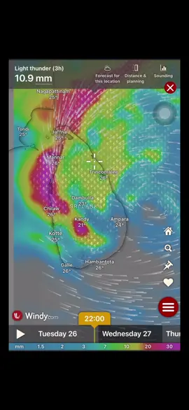 Cᴜrrent Cʟɪᴍᴀᴛᴇ🌪️💨🌧️ #windstrom#with#Heavyrainy# #stromvisual#srilanka_weather.
