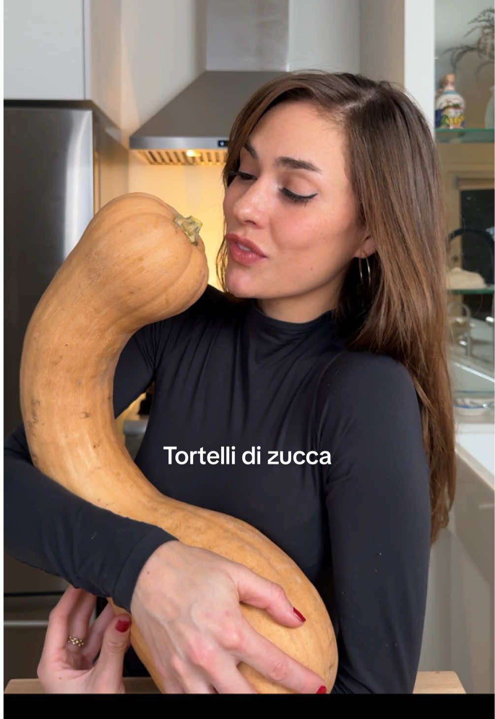 Tortelli Di Zucca — one of my favorite ways to eat winter squash 😊 Ingredients FOR FILLING -500g of butternut squash -40g of apple mostarda  -About 6-8 amaretti cookies, crumbled  -50g of Grana Padano, grated -fresh nutmeg -sea salt -freshly cracked black pepper FOR THE PASTA DOUGH -280g 00’ flour -4 whole eggs, 2 egg yolks -Extra virgin olive oil -Salt FINISHING -Butter  -Sage Enjoy!  *note — my stove / oven do not work, so I would’ve roasted the pumpkin if I could have, but either works!  #cooking #pasta #thanksgiving #butternutsquash 