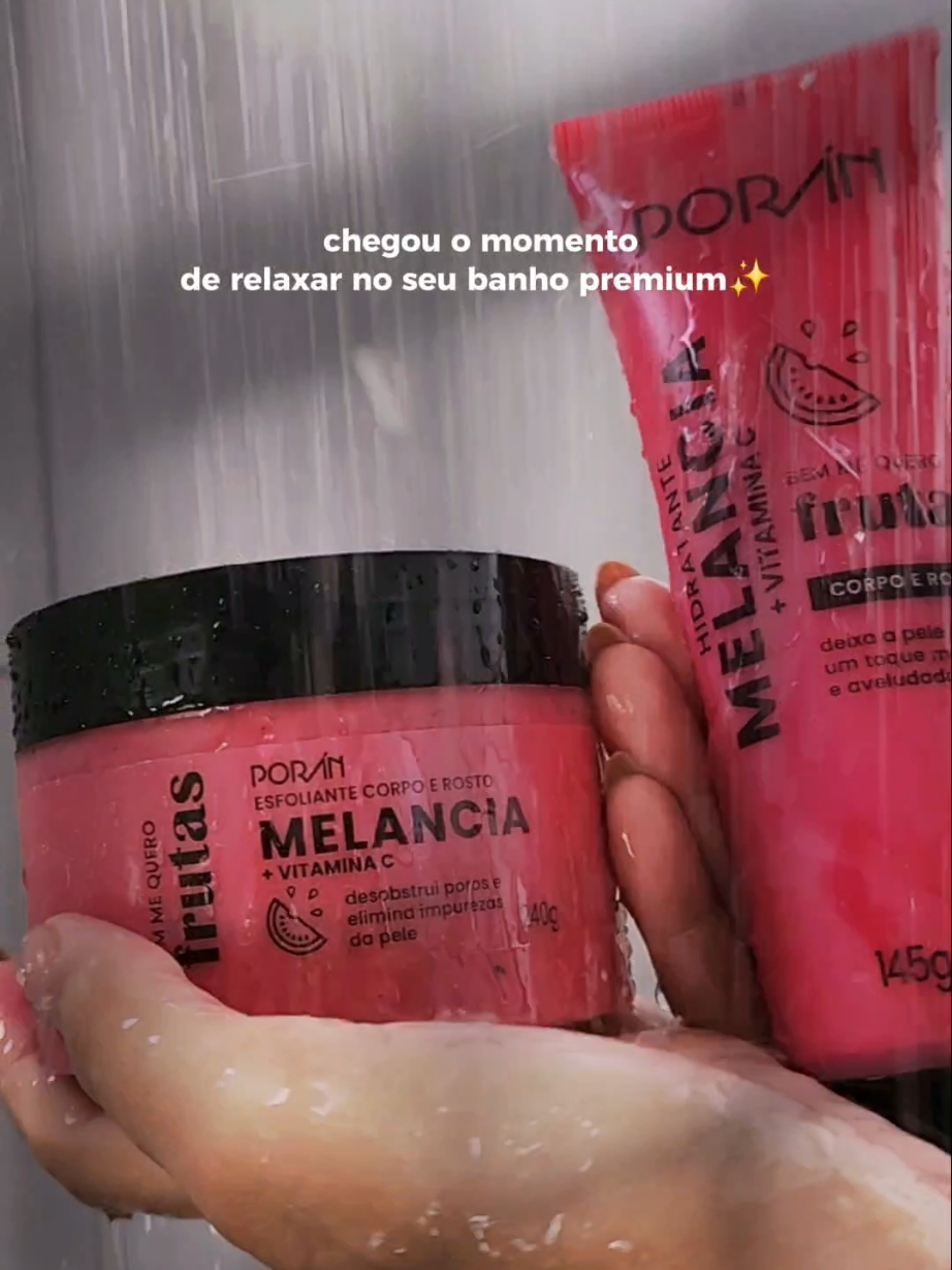 ✨ Refrescância e cuidado em cada gota! 🍉🌿 Conheça a linha de esfoliante e hidratante de melancia da Porán Cosméticos: hidratação profunda e pele renovada com o toque suave e delicioso da natureza. 🌸💧 Sua pele merece esse carinho! 💖 #CuidadoNatural #PelePerfeita #PoránCosméticos #MelanciaLove #videoviral  #autocuidado  #banho  #pov  #makeup 