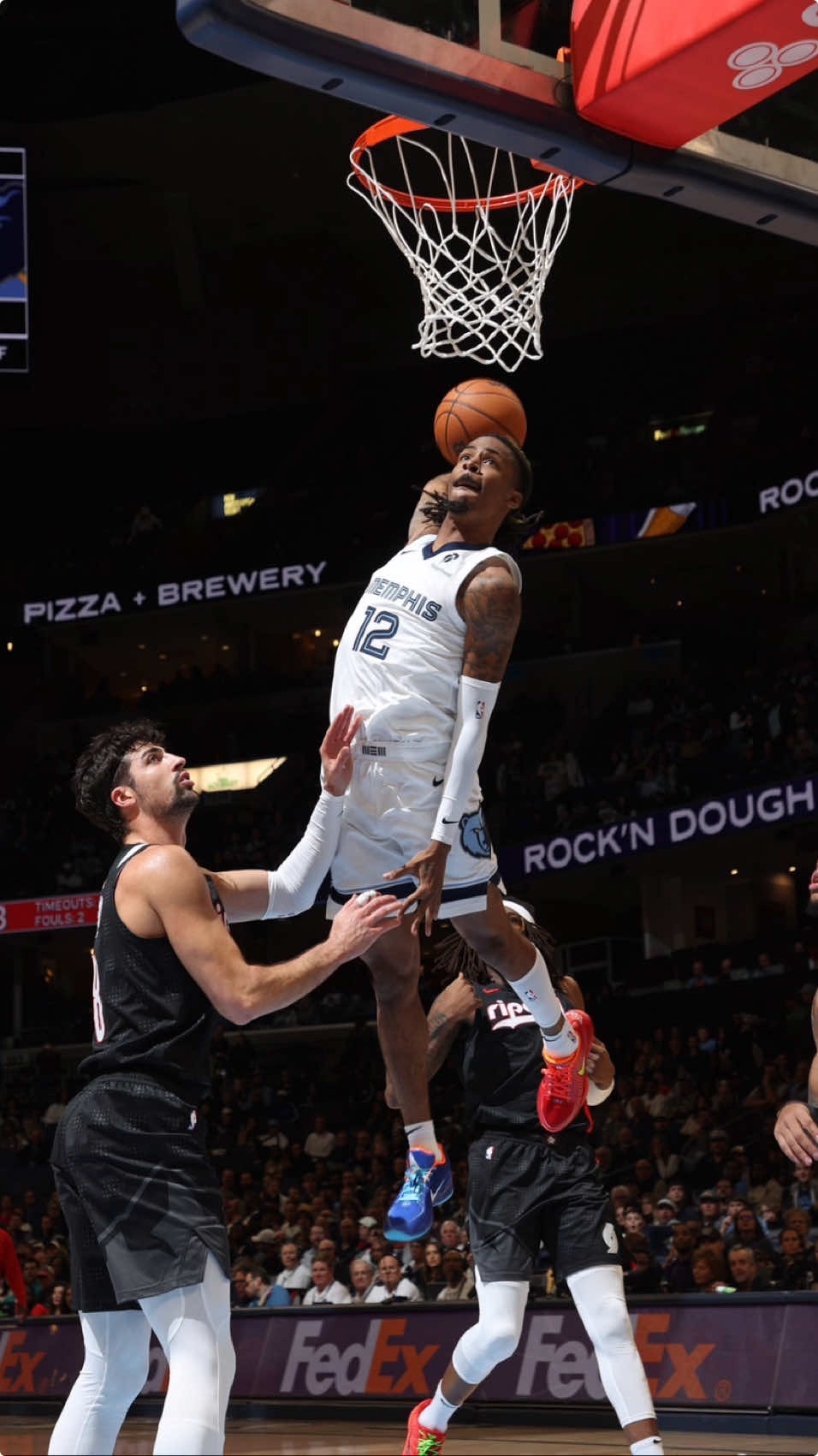 JA MORANT TAKING FLIGHT! #jamorant #basketball #NBA #dunk #nbajam #memphisgrizzlies #highlights #basketballhighlights #slamdunk #sportcentertop10 #espn #portlandtrailblazers 