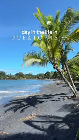 PUERTO VIEJO DAY 2 Started out my morning with a yoga class at @amasercr and absolutely loved it. I’ve been doing a good amount of yoga this trip, but this class is by far my favourite I’ve ever done (anywhere in the world). The studio was gorgeous, the instructor was amazing, and I just love vinyasa so it was the perfect class for me (and only $6!) After yoga we had a lovely beach day at Playa Negra, a black sand beach right in Puerto Viejo. The beach is stunning and lined with palm trees. We found a nice tree for shade and spent the afternoon reading and enjoying the sounds of the sea. Despite being right in town, there were very few people at the beach and it was so peaceful to basically have the place to ourselves! At night, our hostel had karaoke night (which was so fun but I forgot to film) before everyone head out to Puerto Viejo’s famous ladies night where girls enter and drink for free which we weren’t complaining about. We went with everyone from our hostel and spent the night playing pool and dancing before heading back to the hostel not too late because we have an earlyish travel day tomorrow 🚐 ** #puertoviejo #costarica #puravida #solotravel #dayinthelife 