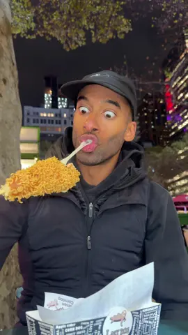 10 things you need to eat at Bryant Park’s Winter Village 🍴🎅🏾🎄 . 🌽🐶Combo Corn Dog $11.95 (1/2 hot dog & 1/2 mozzarella (from Lazy Dogs) 🍋🦞Lemon Pepper Lobster Roll $25 (from Seapark) 🥟Kung Pao Chicken Dumpligs $9.99 (from Bao by Kaya) 🥡Veggie Spring Rolls $8.99 (from Bao by Kaya)  🌭Curry Chicken Bao $6.42 (from Bao by Kaya) 🌭Pork Belly Bao $6.42 (from Bao by Kaya) 🍕Margherita Burrata Pizza $18 (from Pizza by the Truffleist) 🍩Dozen Doughnuts *4 flavors* $12.99 (from Doughnuttery) 🧀🥓🍟Queso & Bacon Cone $14 (from Bel-Fries)