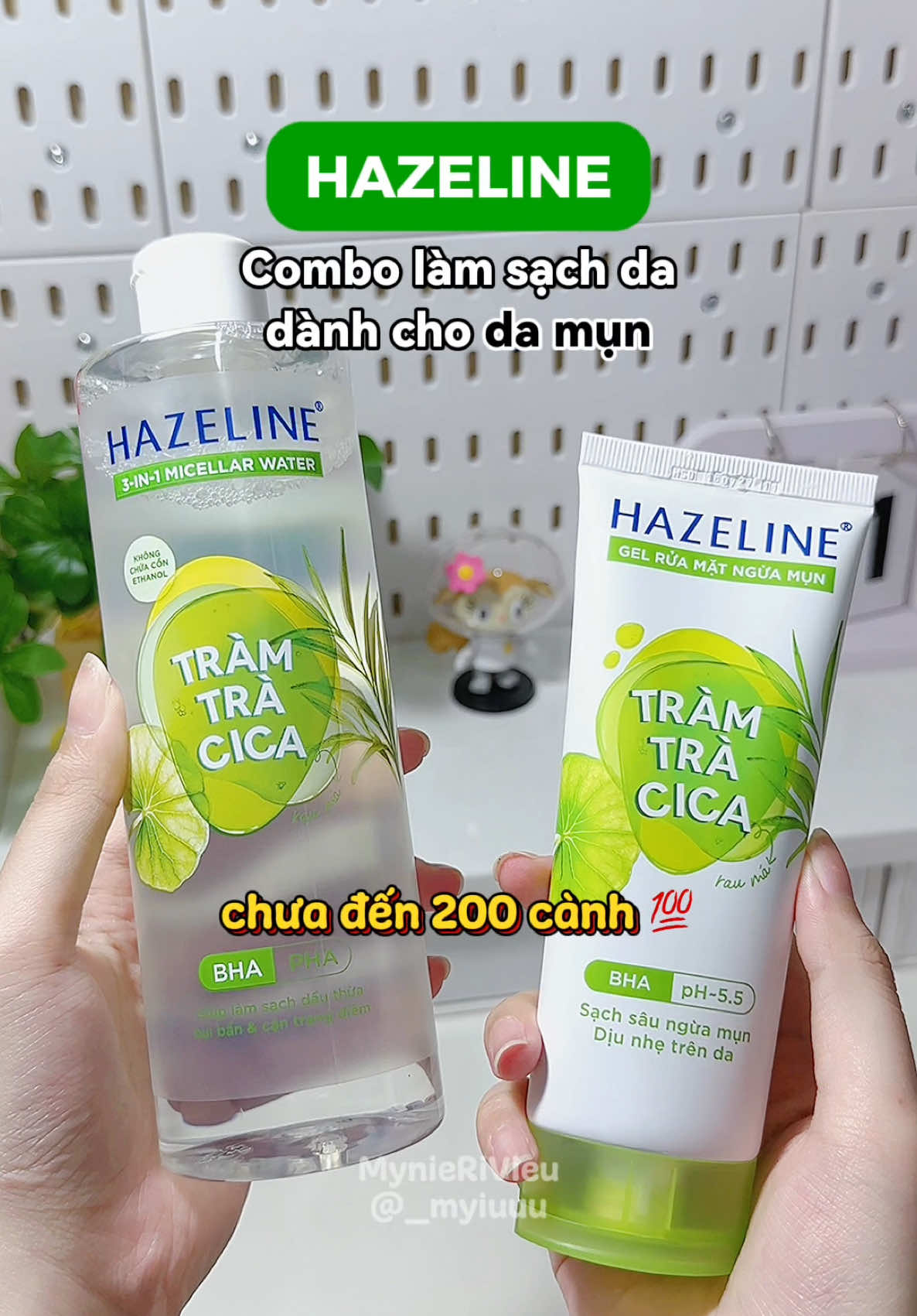 Combo làm sạch cho da daumun zá hssv nee 🫢💖 #hazeline #tramtracica #reviewlamdep #xuhuong #skincare #lamsachda #cica #nuoctaytrang #srm #dadaumun #viral #unbox 