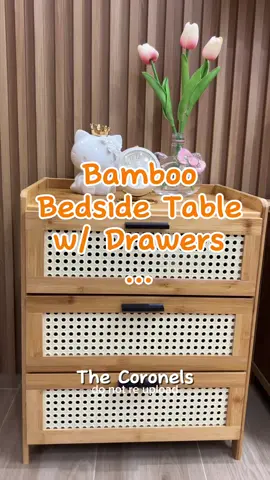 Aesthetic Bedside table with drawers na pwede din pang accent ng small spaces 😍 #bamboofurniture #bedsidetable #aesthetic #housedesignideas #homedecor 