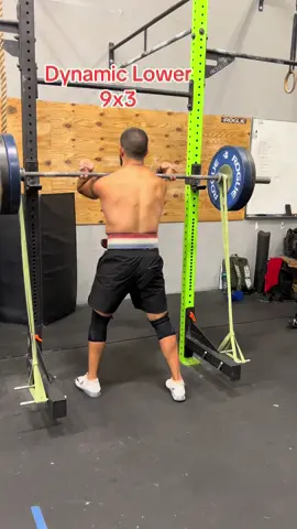 Dynamic Effort Lower. A staple in #Conjugate style training. Gettiing between 20-24 reps for the main lift.  Between 50-60% bar weight and 25% accommodating resistnace. This changes week to week of a 3 week wave.  #conjugatemethod #conjugate #training #squats #strongertogether #mensmentalhealth 