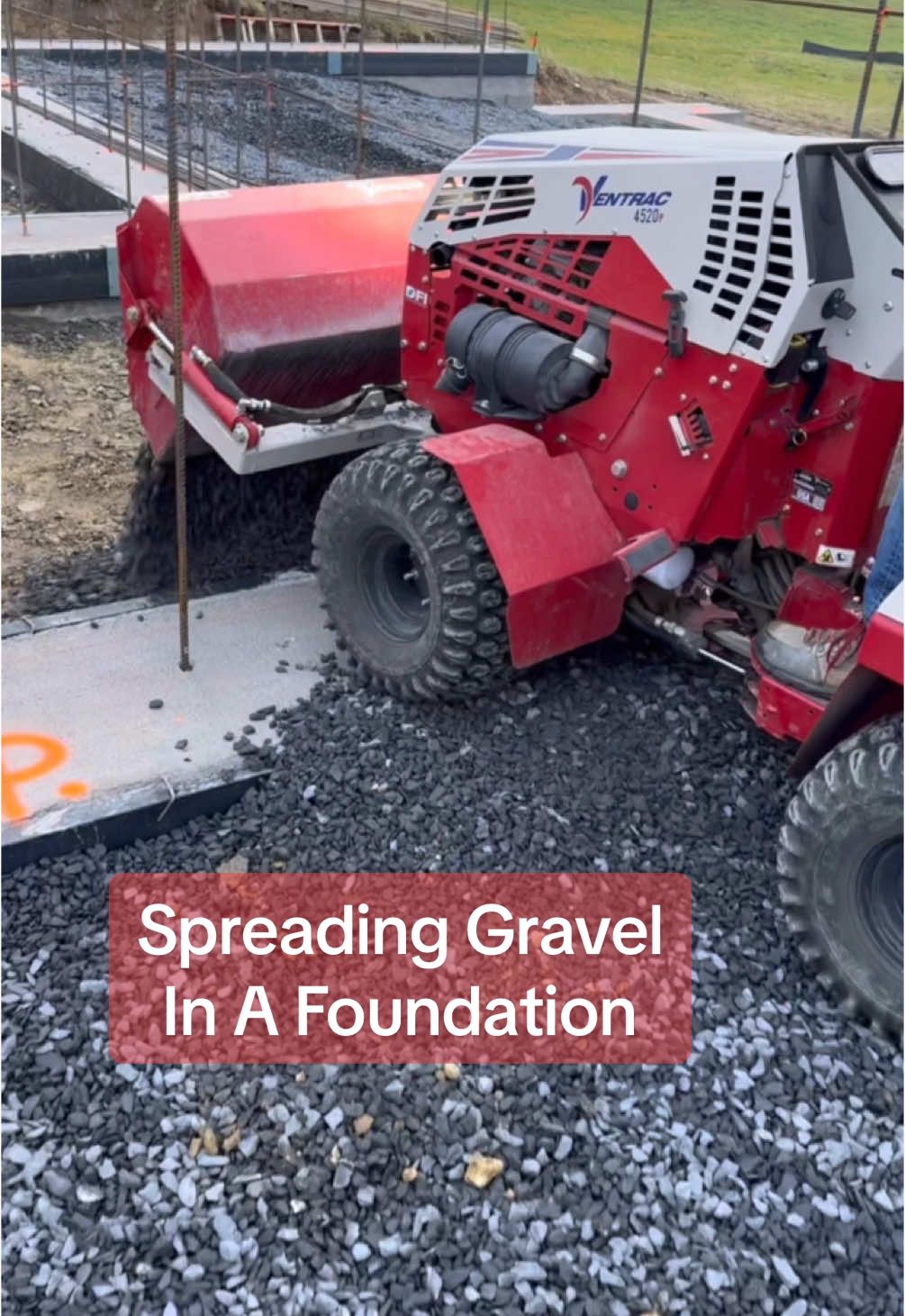 I used my Ventrac to spread gravel in a tight space #build #howto #construction #DIY #contractor #tractor #tools