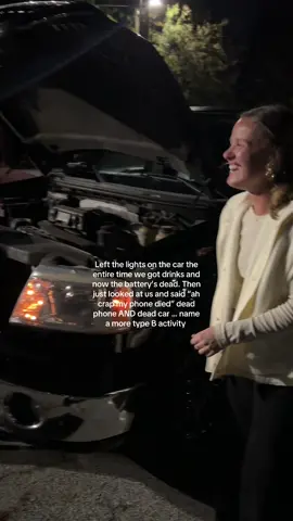 Bonus points for sitting in the parking lot for 30 minutes on the hunt for jumper cables (she had some in her car the whole time) #typebpersonality #chaotic #justagirl 