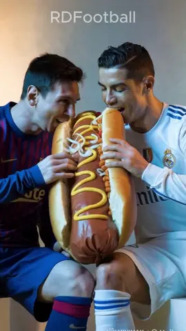 As lendas do futebol Messi e Cristiano Ronaldo em um momento romântico dividindo deliciosas comifas gigantes! Qual comida gigante vocês gostariam de ver essas lendas saboreando? Qual outra dupla do futebol mundial vocês querem ver por aqui? Comente e siga nossa página! #humor #Messi #futebol #CR7 #cristianoronaldo