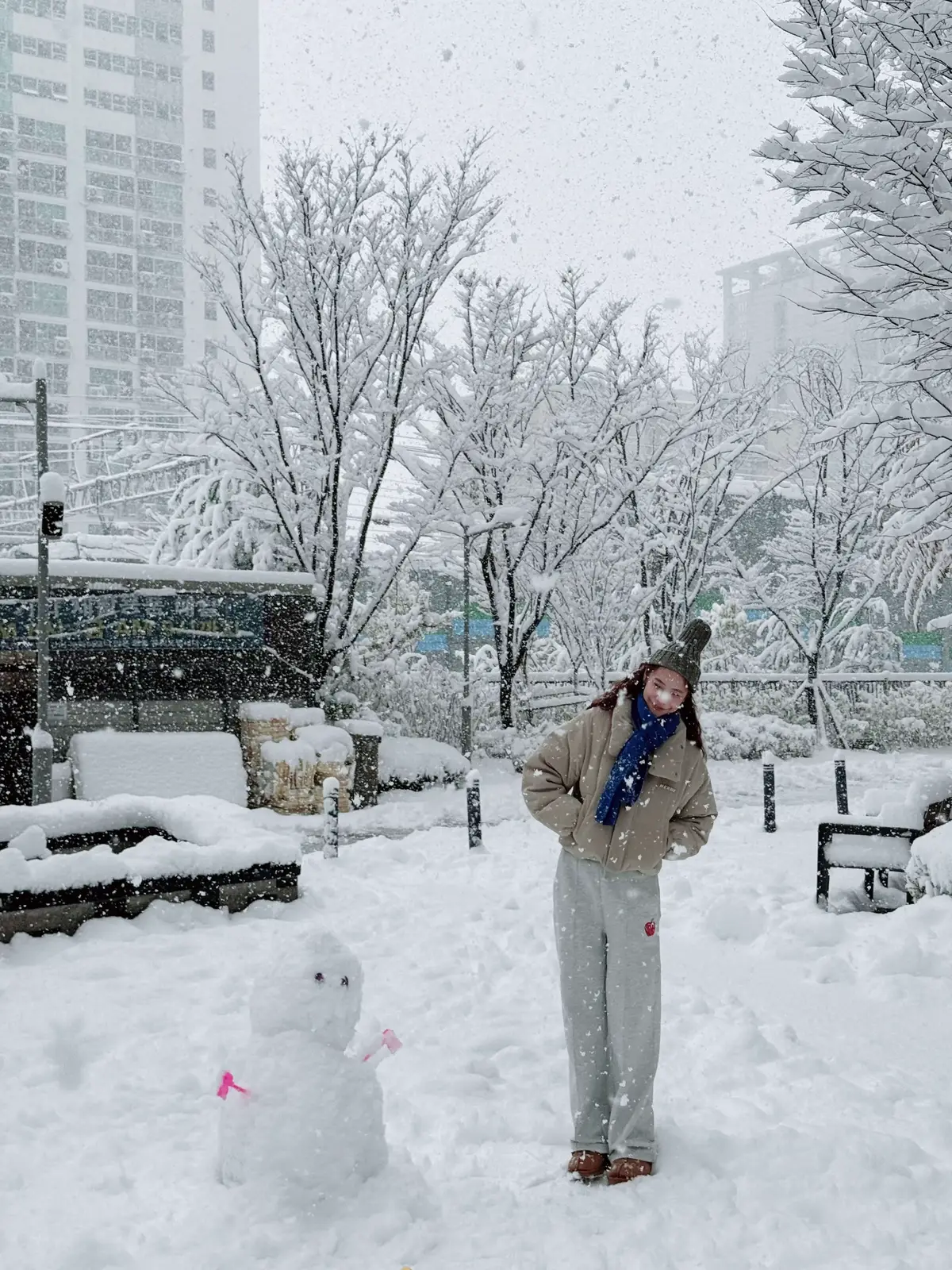 Mùa tuyết thứ 7 ở Hàn ❄️☃️🤍 #firstsnow #첫눈 #lifeinkorea 