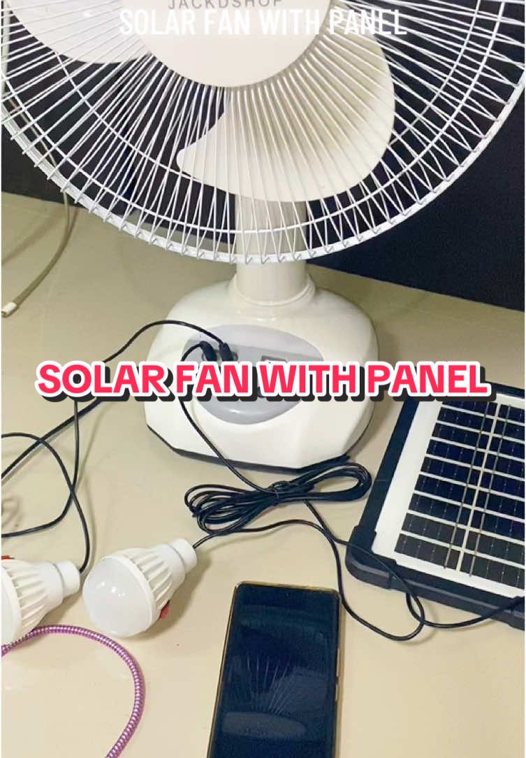 SOLAR FAN WITH PANEL SOLAR ELECTRIC FAN RECHARGEABLE FAN 12” WITH EMERGENCY LIGHT 5W SOLAR PANEL #TikTokShopFashion #solarfan #solarelectricfan #solarpanel #emergencylight #madamlee 