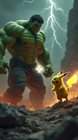 Hulk + Pikachu 😳 #midjourney #Runway #fusion #hybrid #animaishibridos #pokemon #hulk #pikachu 