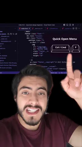 Shortcuts de VS Code | Busca archivos rápidamente en VS Code #codigo #vscode #programacion #greenscreen 