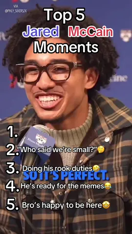 Jared McCain Funny Moments #NBA #nbaedits #nbatiktok #jaredmccain #76ers 