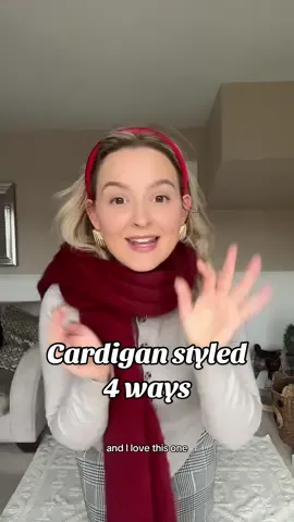 4 ways to style a cardigan ❤️ #secondhandstyle #cardiganstyling #thriftedfashion #OOTD #fashiontiktok #mumstyle #styledbyme #casualoutfits 