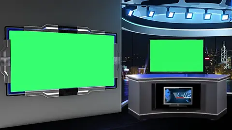 News Studio Background Futuristic Blue Theme Template | Green Screen #greenscreen #news #breakingnews #template #background #capcut