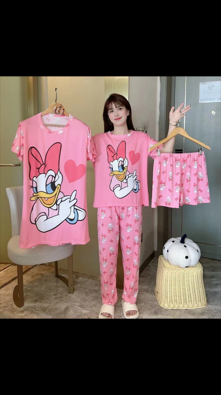 4in1 Korean Fashion Cartoon Cotton Sleepwear Set for women (Terno Pajama+Short+Dress+TSHIRT) #fypシ #fyp😊 #tiktokaffiliate #foryoupage #goodquality #toptrending #4in1 