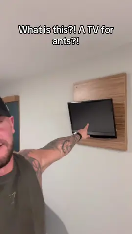 Bigger room! Smaller tv 🤦🏻‍♂️ no worries ill just squint 🤦🏻‍♂️😅 #funny #hotels #comedy #geordie #plumber #fyp 