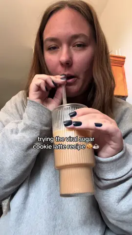 trying the viral sugar cookie latte recipe!inspired by  @jenglufling! not sure if it was my espresso but I didnt taste any cookie. ☹️#sugarcookielatte #coffeetiktok #coffeetok #coffee 