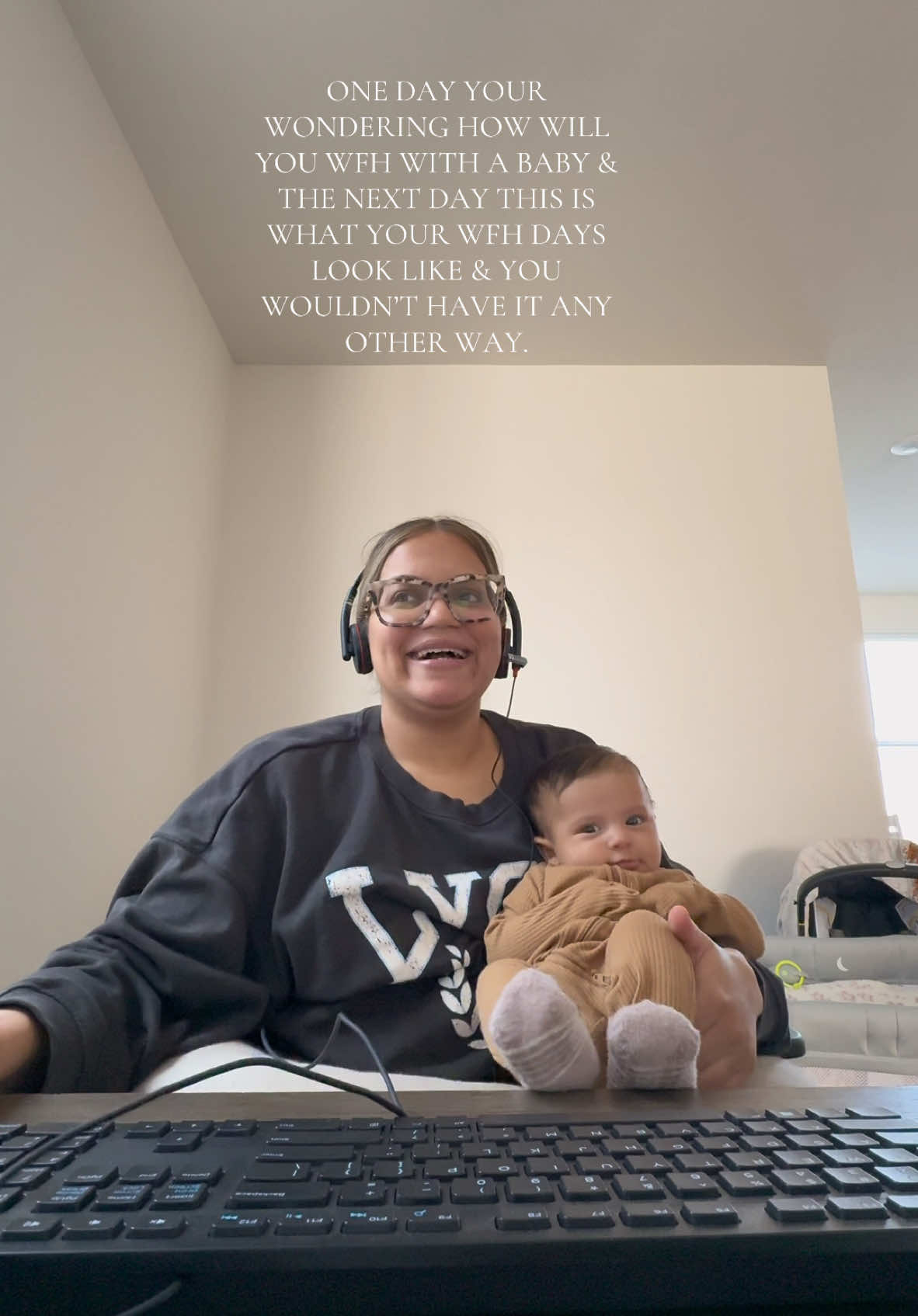 I might be biased, but I have the cutest coworker. I think she needs a raise.🎀🤍 #wfhlife #wfhmom #wfhmoms #wfhmomma #workingmoms #workingmomsoftiktok #workingmomsbelike #workingmumlife #mamatrabajadora #workfromhome #workfromhomemoms 