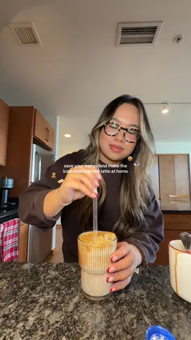 i’ve spent way too much money on the cookie butter latte this month, so had to finally try to make it at home using the @Trader Joe's cookie butter spread 🍪🧈 it’s SO good!! 🧸🧸 @Nespresso @Nespresso USA #cookiebutter #cookiebutterlatte #dunkincookiebutter #cookiebutterlatterecipe #holidaydrink #holidaycoffee #coffeetok 