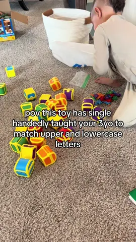 his most played with toy and he is seriously getting so quick at matching the letters!! #educationaltoy #preschoolactivities #kidstiktokshopfinds #learningtoys 