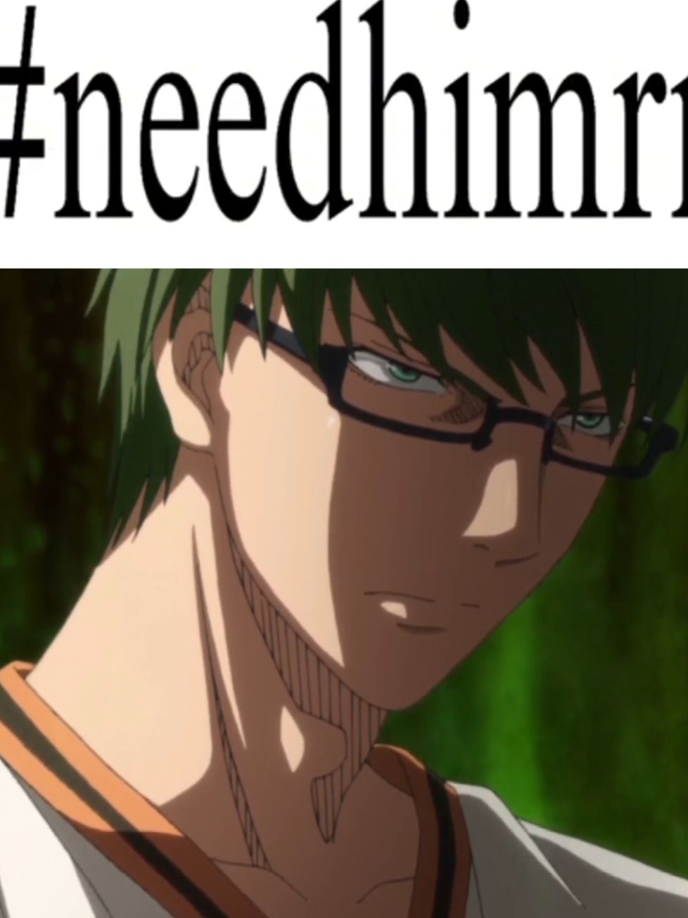when he's nonchalant w aura 👅 (also looks like a carrot LOL 💋) Midorima too fine I can't 🥱‼️ Guy got nerfed when he wasn't given the zone like that man would've been UNSTOPPABLE 🙏 [For my pookie : @◖⚆ᴥ⚆◗ ] #knb #kurokosbasketball #kurokonobasket #midorimashintarou 