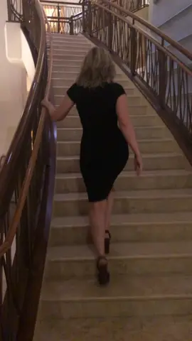 #fyp #explore #explorepage #blonde #MomsofTikTok #dress #heels #walking #stairs #viral 