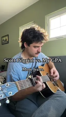 Scott Pilgrim vs. My GPA #momjeans #cover #fyp #guitar #acoustic #foryoupage #guitartok #fy 