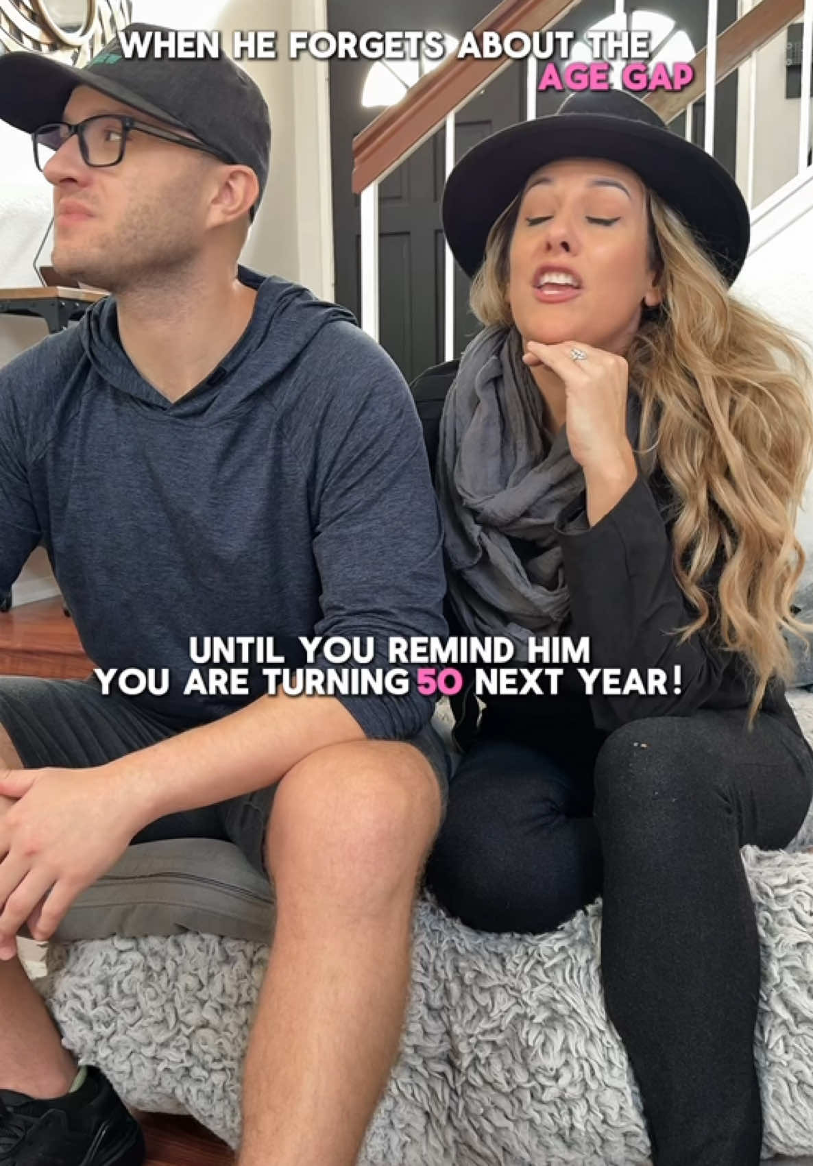 True story! I don’t feel 49. If anything hubby acts way older than me at 34. #agegapcouple #youngermenlikeolderwoman #marriagehumor 