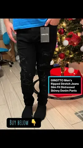 GINGTTO Men's Ripped Stretch Jeans Slim Fit Distressed Skinny Denim Pants Fashion Comfort Tapered Leg #gingtto #gingttojeans #gingttostyle #gingttomensrippedjeansslim  #stretchjeans #mens #slimfotjeans #blackfriday  #blackfridaydeals #TikTokShop  #cybermonday #gingttofashion 