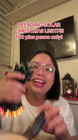 Kung bibili kayo ng christmas lights, ito na ang bilhin nyo, solar christmas lights! Safe outdoor and waterproof! 100 plus pesos! #christmaslights #christmas #christmassolarlights #solarlights #fyp 