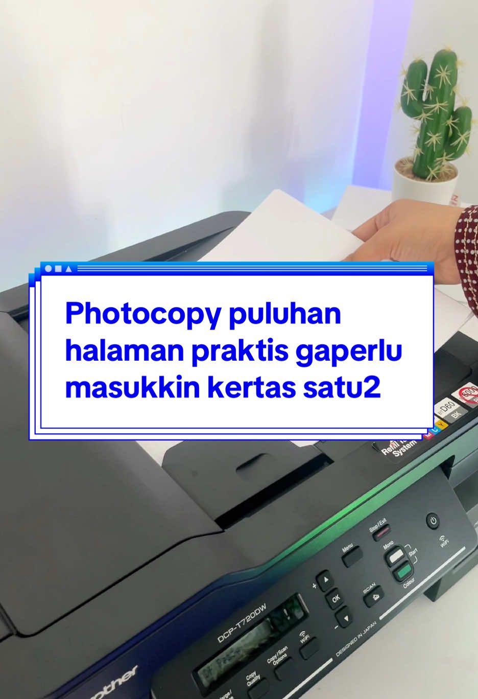 Foto copy puluhan halaman jadi makin praktis dan cepat! 💨 Gak perlu ribet masukin kertas satu-satu, cukup andalkan fitur ADF (Automatic Document Feeder) dari Printer ini. ✨ Pas banget buat kamu yang sering ngurus dokumen banyak, lebih hemat waktu dan tenaga. Yuk upgrade Printer kamu sekarang! 🖨️💼 #PrinterBrother #DCPT720DW #PrinterADF #Fotocopytrick #FixPrintIndonesia