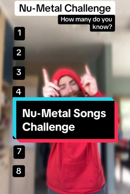 Nu-Metal songs challenge #numetal #2000srock #linkinpark #limpbizkit #musicchallenge #songchallenge #howmanysongsdoyouknow #singalongifyouknowthesong 