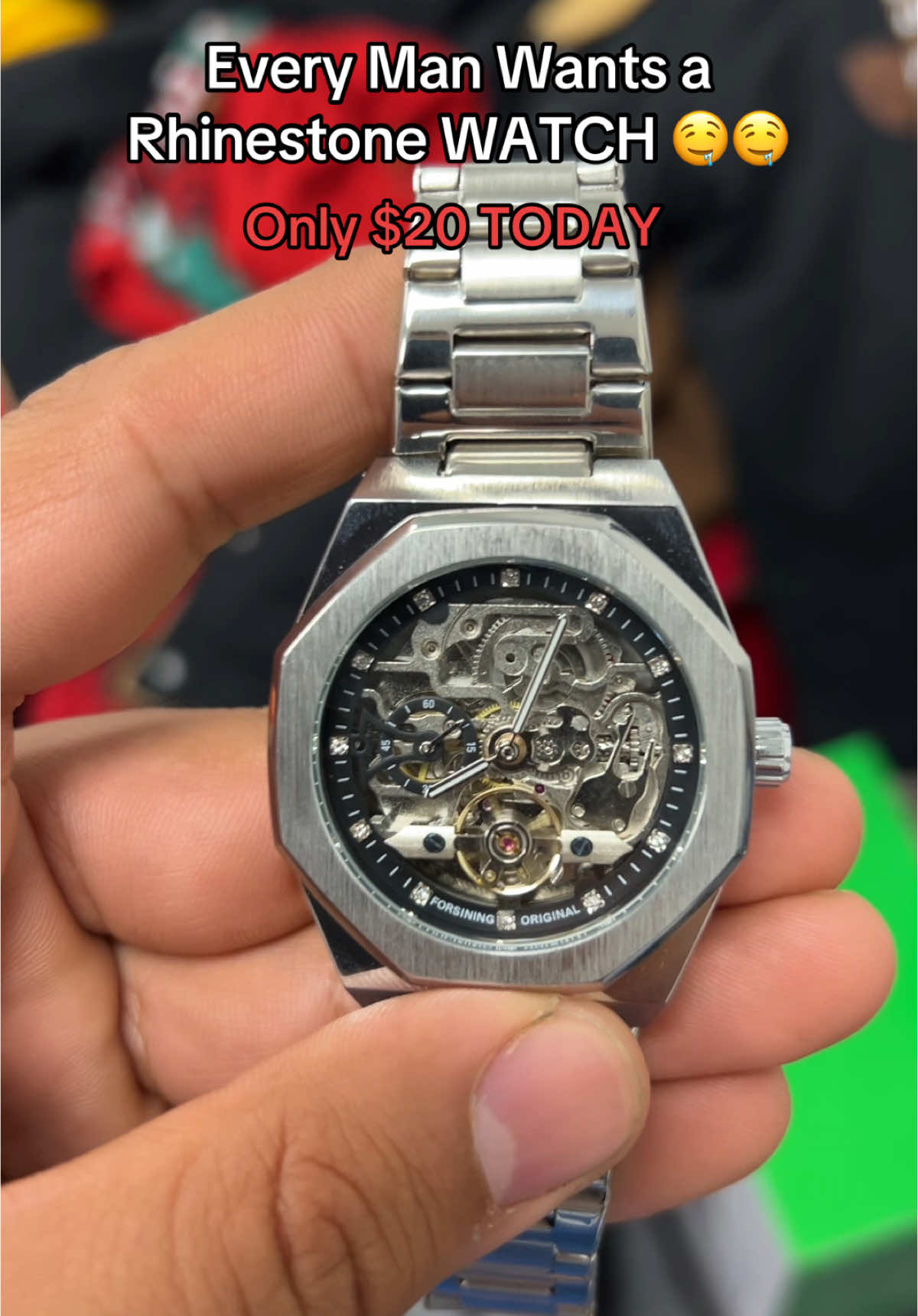 Get him a Rhinestone Watch this Holiday Season 😤😤 #giftforhim #tiktokshopfinds #watchformen #watch #tiktokshopblackfriday 