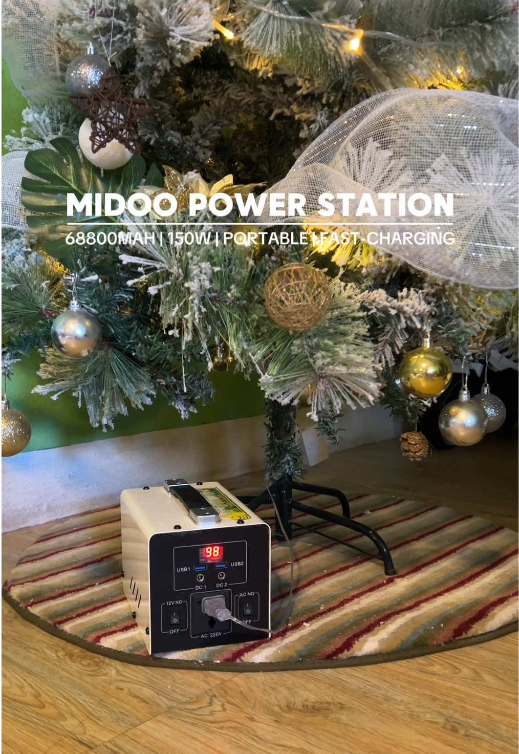 The only solar power station you need!! #midoo #midoopowerstation #solarpowerstation #powersource #68800mah #powerstation #fyp 