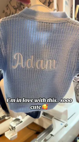 Super cute little cardigan done this morning. #softandcozy #personalizedgiftshop #newness #personalizedgiftsarebest #babygift #gift 