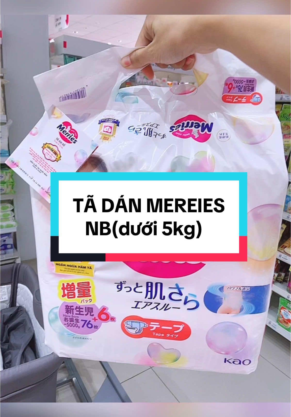 Tã dán Merries NB dưới 5kg 🐰 #merries #xuhuong #thinhhanh 