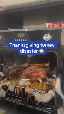 Well that wasn’t supposed to happen 😂🦃 🎥 ViralHog #happythanksgiving #turkey #disaster 