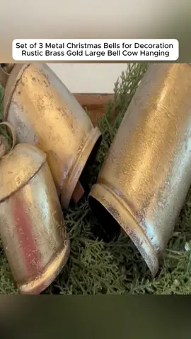 Set of 3 Bells Christmas Decor Cow Hanging Bell with Decorations Christmas Xmas Home Decor #tiktokshop #christmas #decor #homedecor #decorhome #bells #bellschristmas #christmasdecor #decorations 