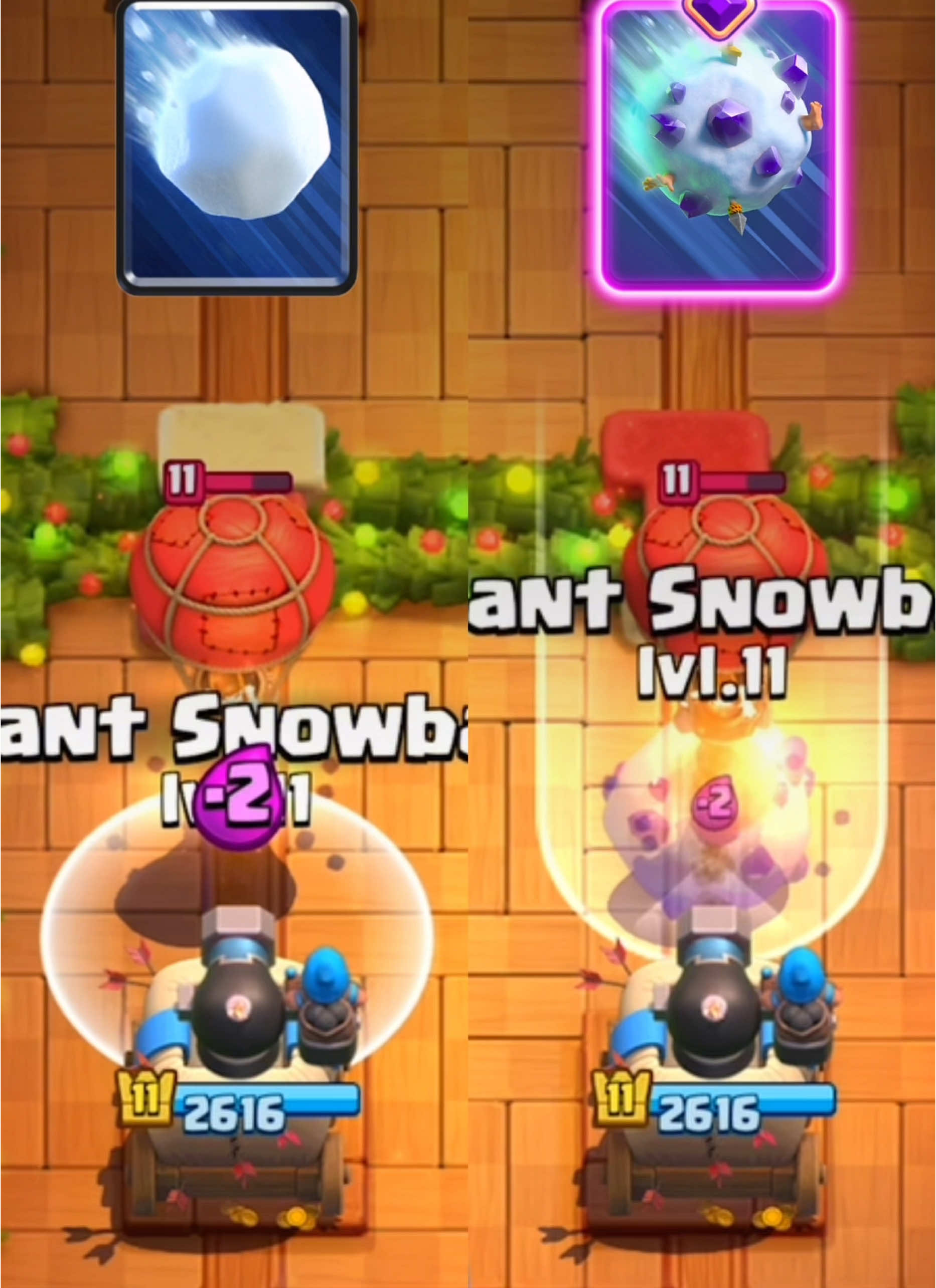Evolution Snowball vs Regular Snowball! #clashroyale #cozyclashmas 