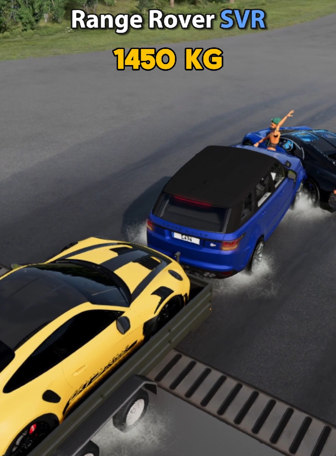 Est-ce que ces SUV pourront freiner à temps avec la GT3 RS ? 🚙😳 #beamng #beamngdrive 