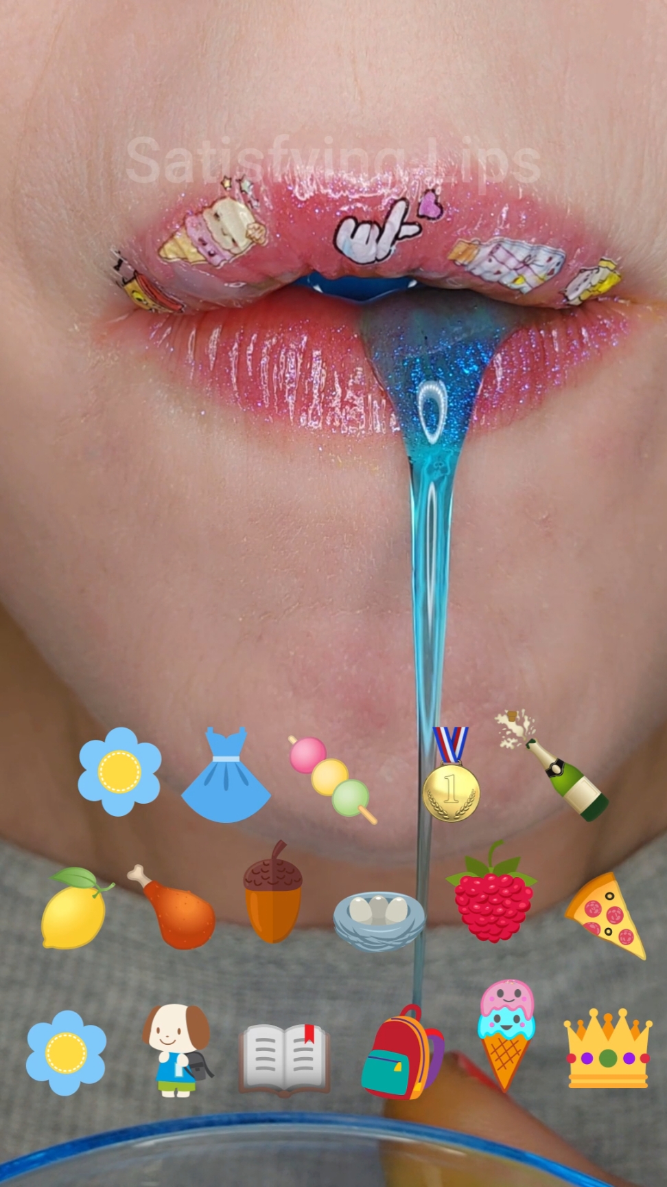 Satisfying ASMR Eating Emoji Food Challenge Mukbang Food Compilation Eating Jelly, Honey, Crunchy Crisps/Chips Fondant And More #emojichallenge #satisfying #honey #satisfyinglips 