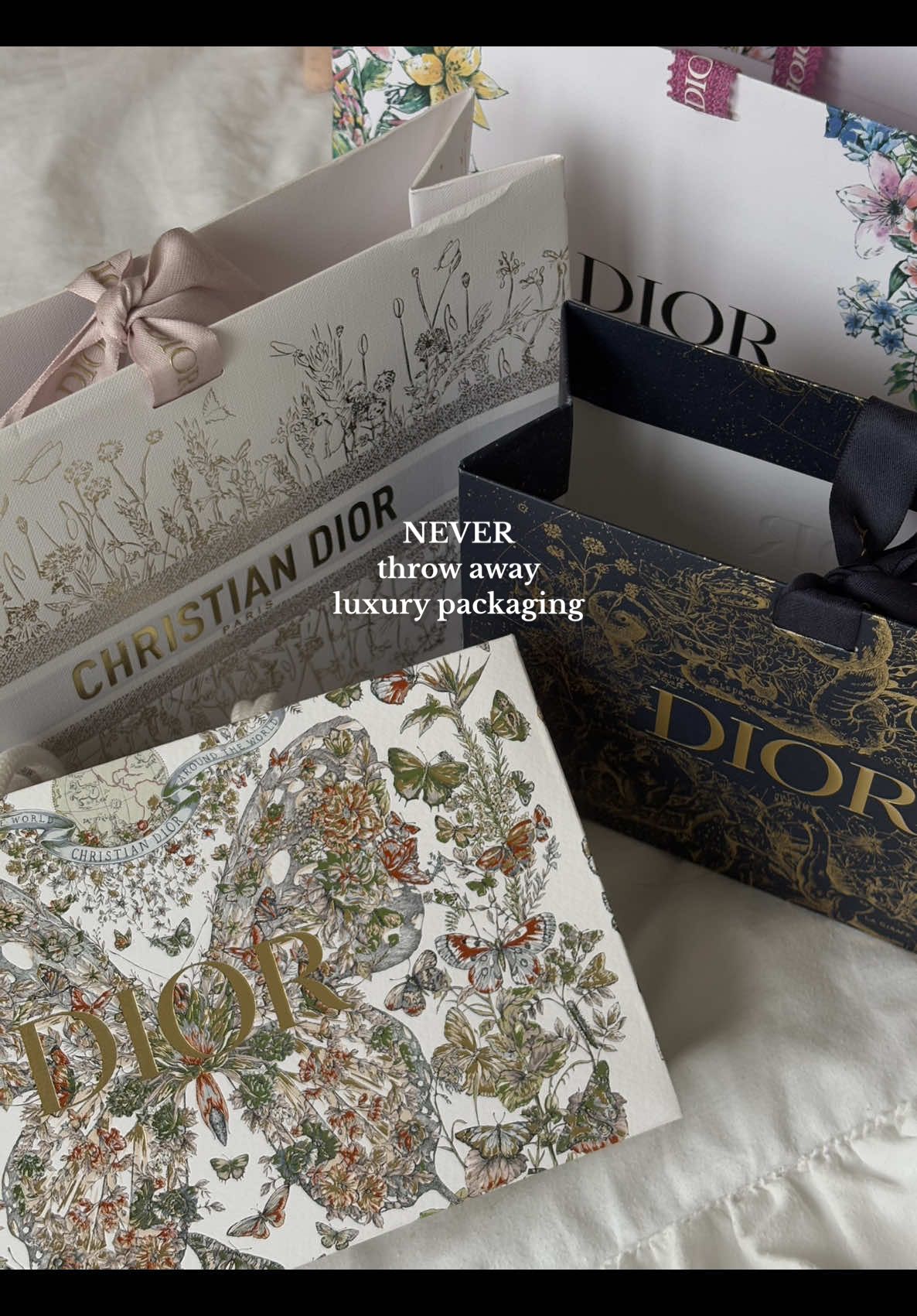Promise me you will NEVER throw away your LUXURY PACKAGING ever again…  p.s. how many times can a girl say ‘packaging’ in a short space of time?  #luxurypackaging #luxurygoods #luxurygifts #luxurylifestyle #Dior #luxurytiktok 