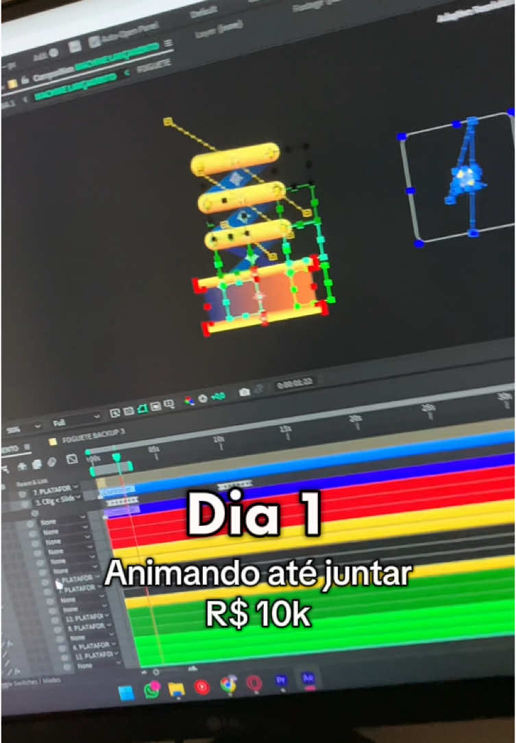 Dia 1 - Animando Logos até juntar R$ 10 k 🚀🥱#freelancer #design #homeoffice #aftereffectsedit 