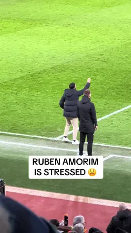 The Manchester United head coach almost went on the pitch as he bounced around! 😂 #manchesterunited #manunited #mufc #rubenamorim #amorim #oldtrafford #europaleague 