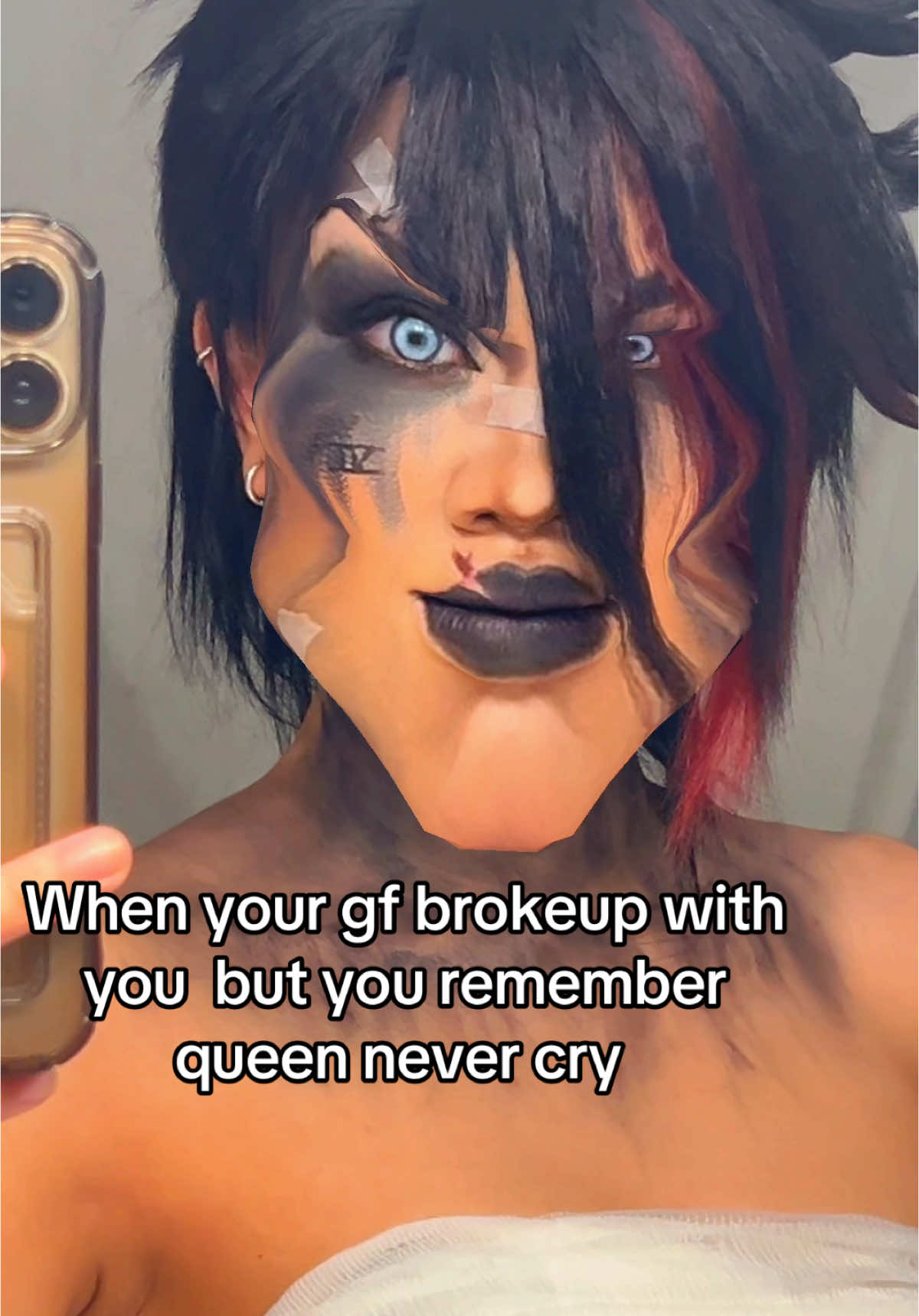 The bold glamour was not working so i had to use giga chad filter #arcane #leaugeoflegends #netflix #fyp #viarcane #caitlynkiramman 